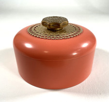 Vintage Avon Unforgettable Coral 1960's Beauty Dust Vanity Lidded Powder Box
