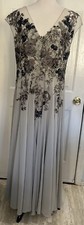 NEW ALEXANDER BY DAYMOR FLORAL EMBROIDERED WIDE V-NECK A-LINE GOWN SIZE 18