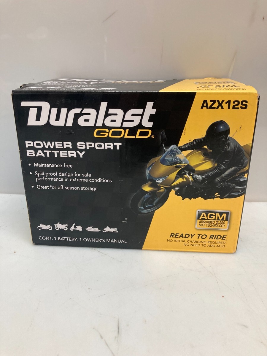 Duralast GOLD AGM Power Sport Battery AZX12S BRAND NEW | eBay