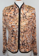 VTG 80s MSK Petite Animal Shimmer Print Top Blouse Shirt Womens P S USA Made