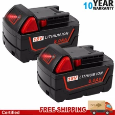 2X new Battery For Milwaukee for M18 Lithium 8.0 AH Extended Capacity 48-11-1860