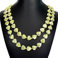 Lime Freshwater Shell Heart Statement Necklace Ladies Handmade Bespoke Jewellery Lime Freshwater Shell Heart Statement Necklace Ladies Handmade Bespoke Jewellery