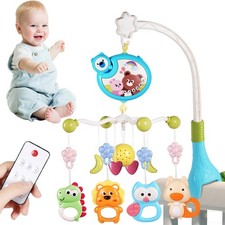 Baby Babybett Bettglocke Mobile Spieluhr mit LED Projektor Schlafmusik Spielzeug