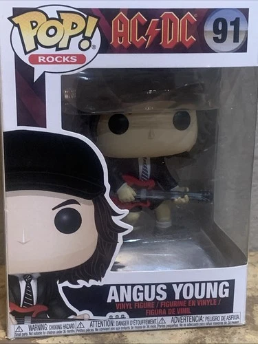 Funko Pop CHASE Rocks AC/DC Angus Young (Horns) Figure w/ Protector