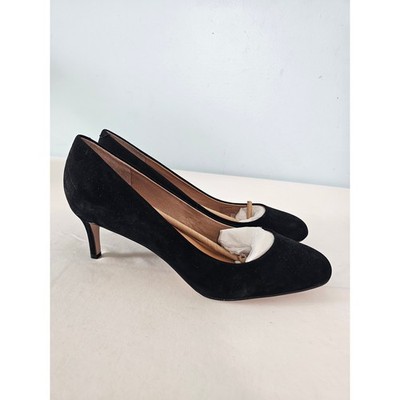 Classic CC Corso Como Suede Kitten Heel Pump Womens 11M Black Almond Toe Heels
