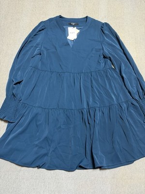 NEW O.P.T Bay Mini Dress babydoll-style dress Size M Color:Teal