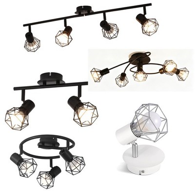 Steinoptik E14 schwenkbar LED Deckenstrahler, Schwarz/Weiß, für Wohnzimmer