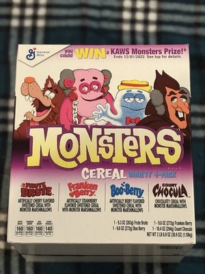 KAWS General Mills Monsters Cereal Variety Pack 4- Pack Complete
