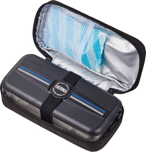 Thermos Bento Box Stainless Steel Fresh Lunch Box 700ml Line Black DSD-704 L-BK - Picture 2 of 4