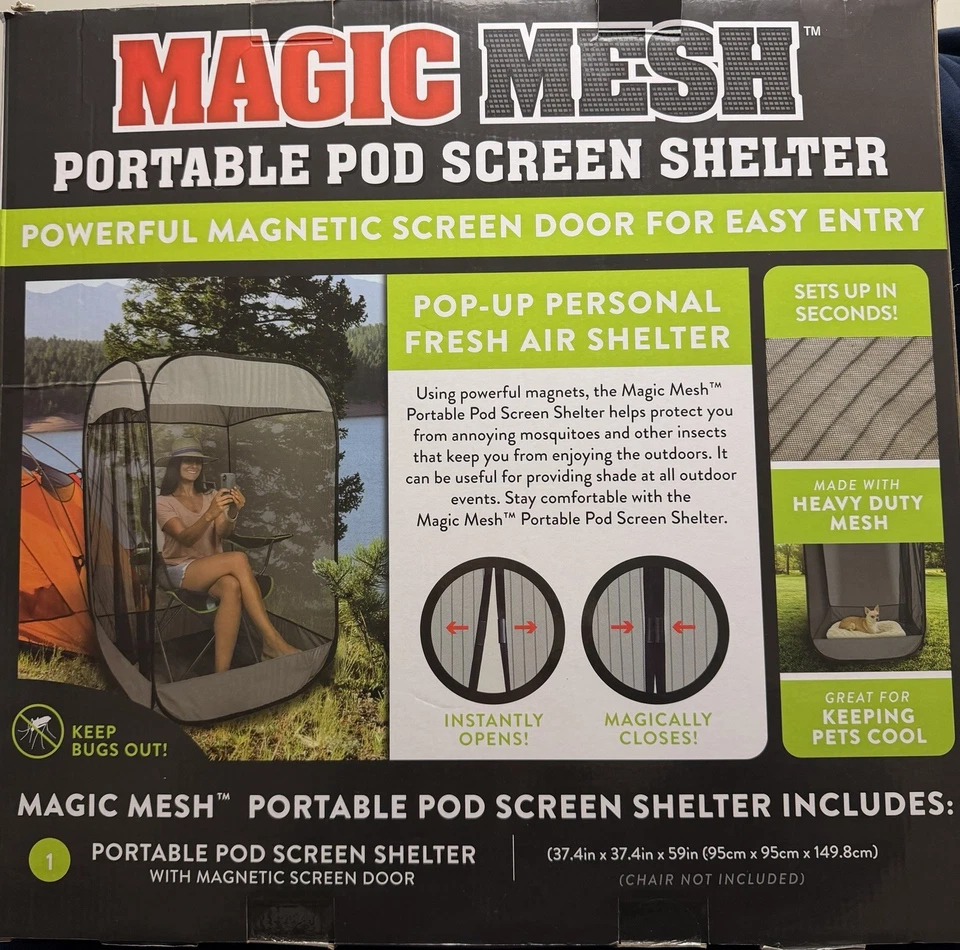 Malla Mágica Portátil Pod Pantalla Refugio Pop Up Aire Deporte Campamento Tienda Puerta Magnética Foto 2 de 2