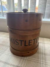 Antique Bentwood Wooden Mistletoe Vintage Firkin  Container And Lid Excellent