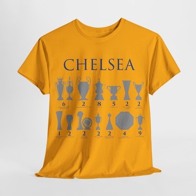 Chelsea Trophies Unisex Heavy Cotton T-Shirt - Gelb