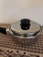 Saladmaster 18-8 One Quart Tri-Clad Covered Saucepan with Vapo Lid