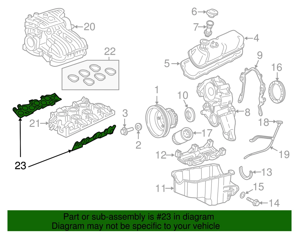 Junta de colector de admisión genuina 5L3Z-9439-BA Foto 2 de 3
