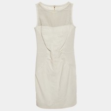 Versace Collection White Leather Sleeveless Mini Dress XS