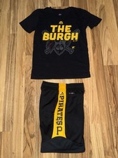 Majestic Pittsburgh Pirates Boys Sz Small 8 Outfit Cotton T-shirt Dri-fit Shorts