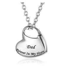 New Forever in My Heart Urn Necklace for Ashes Stainless Steel Pendant