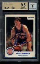 1983-84 Star #90 Bill Laimbeer BAS BGS 9.5/8 Autograph Auto