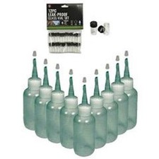 9-Pack of Gold Pan Panning Sniffer Snuffer Bottles 3-oz  12 1" Glass Vials