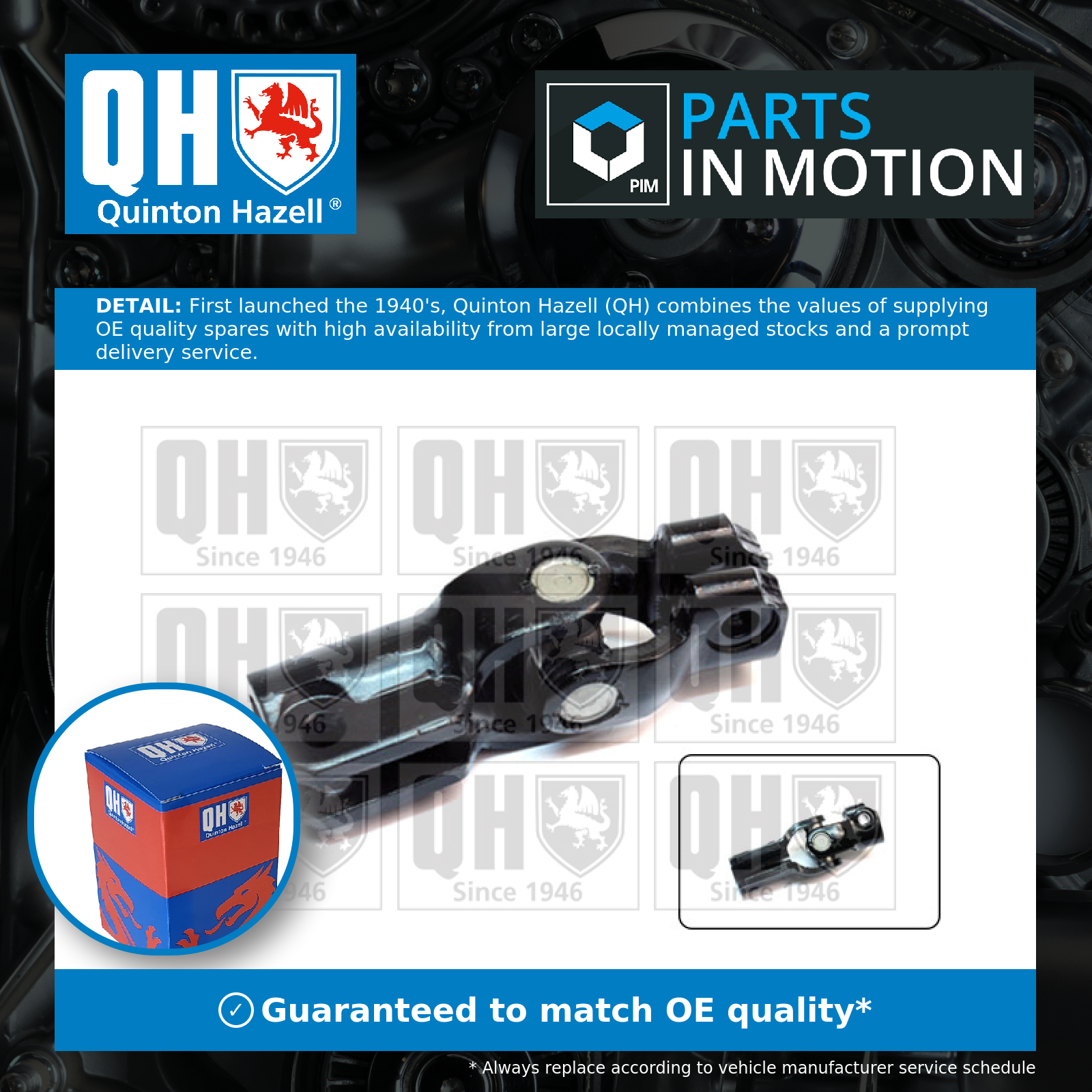 Steering Column Coupling EMD9001 Quinton Hazell Genuine Top Quality Guaranteed