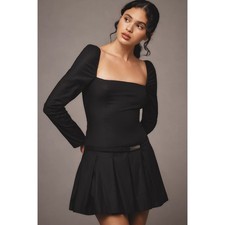 New Anthropologie Reformation Luella LongSleeve Square-Neck Mini Dress SZ 10/12