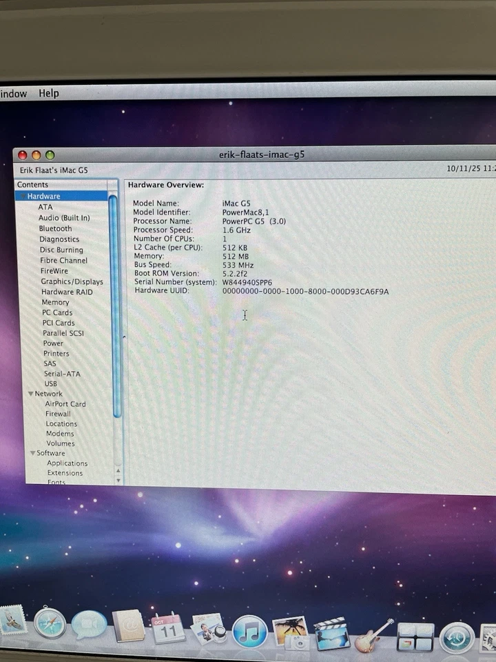 Apple iMac G5 17" A1058 Tested & Works PowerMac 8,1 DVD ROM 60GB 1.6 GHz - Image 4 of 4