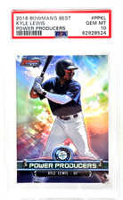 2018 Bowman Best REFRACTOR KYLE LEWIS RC Rookie Baseball Card PSA 10 GEM MINT. rookie card picture