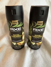 NEW Axe Royal Pineapple Premium Body Spray 4 Oz Lot Of 2 Mens AXE ALUMINUM FREE
