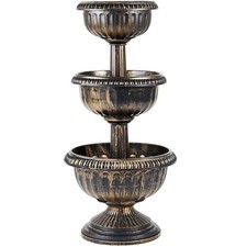 3 Tiered Planter Garden Flower Fountain Chelsea Plant Pot Plastic Bronze Effect