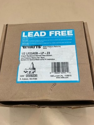 Watts 1/2 LF25AUB-LP-Z3 *NEW* 1/2'' Water Pressure Reducing Valve LEAD FREE