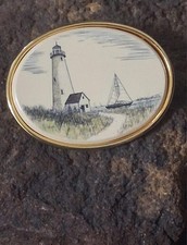 Vintage Barlow Porcelain Lighthouse Sailboat ...