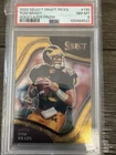 Draft picks 2022 select Tom Brady gold laser 130 Michigan Team Color, PSA 8