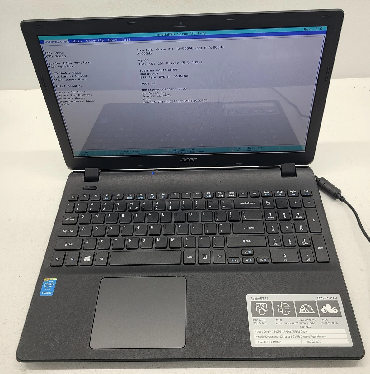 ACER ASPIRE ES1-512, 531, 571, IO Power Board USB Card Reader EA53-BM - Foto 8