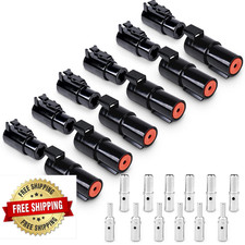 JRready 6 Pairs Deutsch 1 Pin Connector Kit, IP67 Waterproof DTHD Single Socket