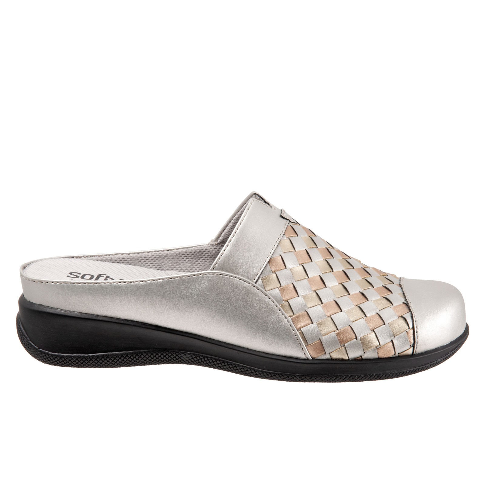 Softwalk San Marcos Woven S1366-015 Womens Silver Leather Mule Flats Shoes 115 5490₽