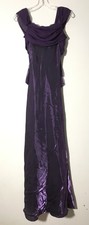 Y2K Vintage Whimsigoth Amethyst Fairy Wing Bias Cut Draped Cowl Maxi Dress XS