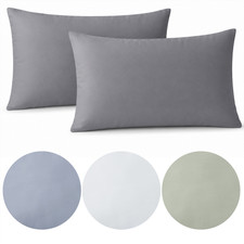 Pillow Case 2 Pack Soft Standard Size Envelope Closure Plain Dye Microfibre