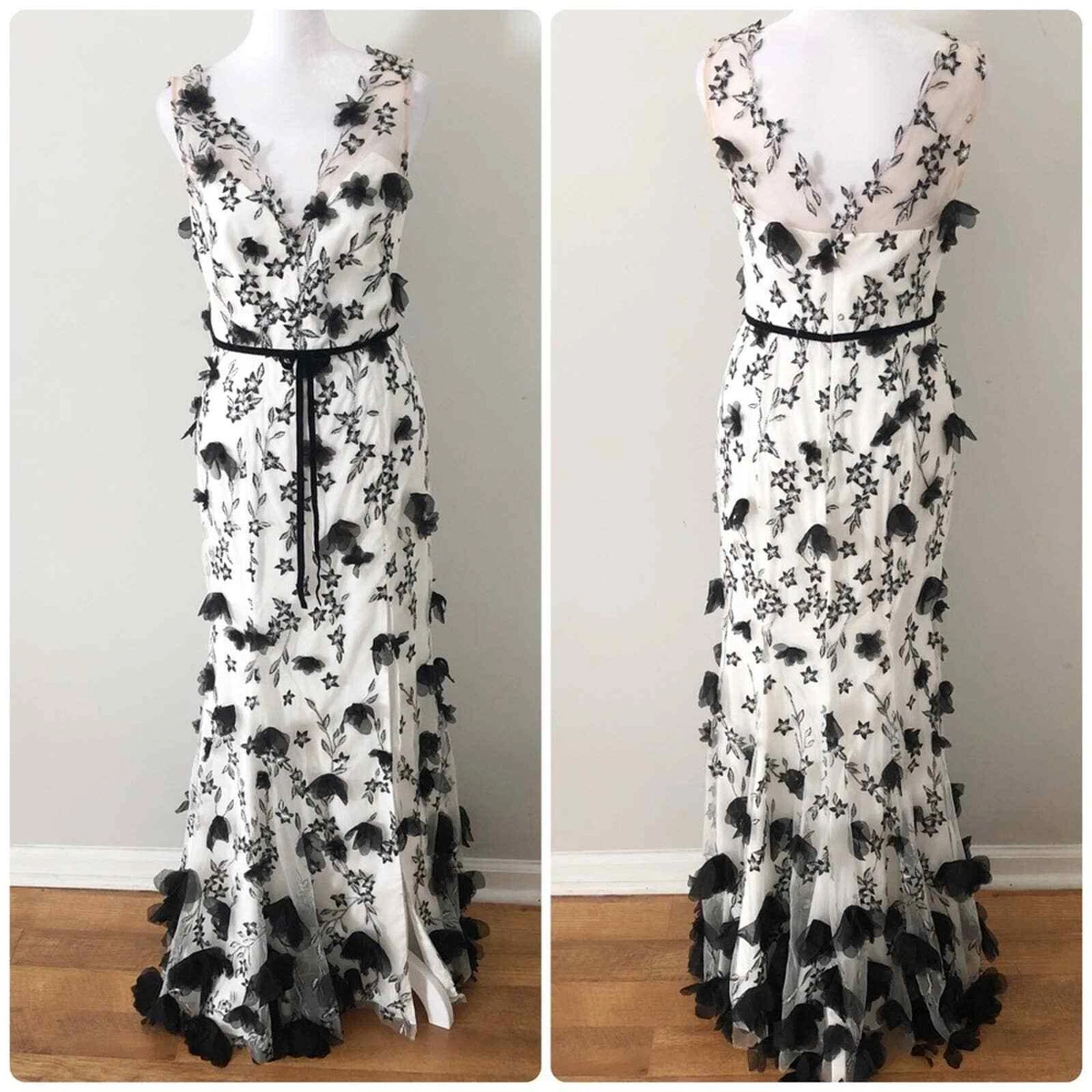 Marchesa notte 3d floral dress top
