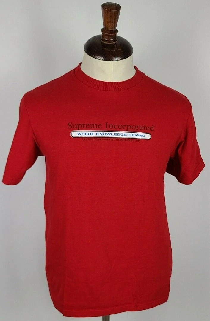 Petit t shirt graphique rouge pré rétréci Supreme Incorporated Knowledge Reigns pour homme