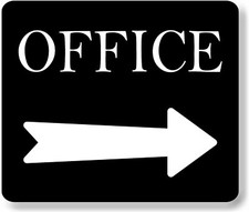 OFFICE RIGHT ARROW BLACK Metal Aluminum composite sign