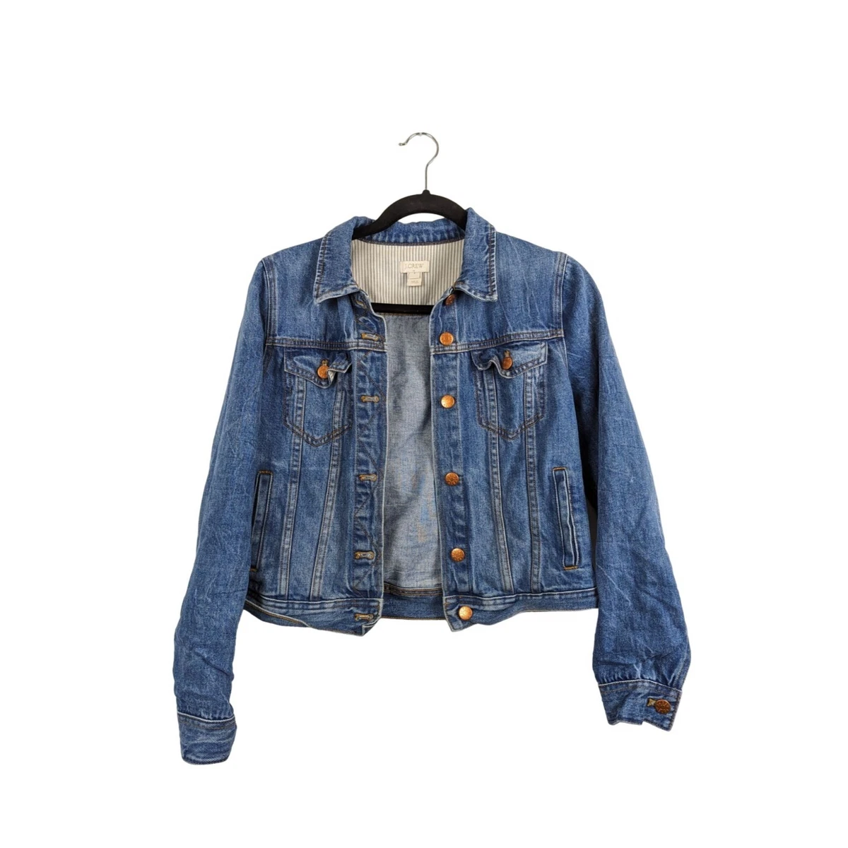 J crew cropped denim jacket sale