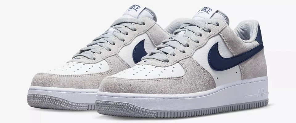 Nike Air Force 1 AF1 Low 07 Georgetown Gris Humo Blanco Medianoche Azul Marino FD9748 001 Foto 3 de 4