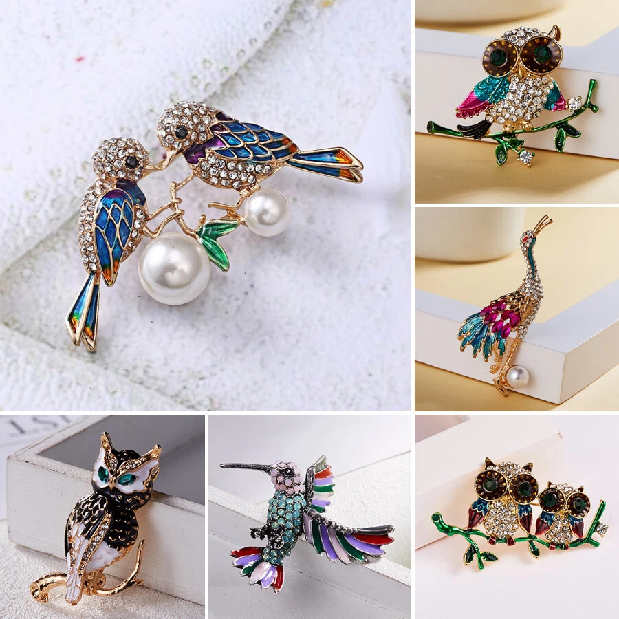 Crystal Enamel Phoenix Bird Brooches Animal Pin For Women Men Brooch Pin  Gifts