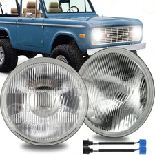 7" Inch LED Headlights Original Glass Headlamp For Ford Mustang 1964-1978 Bronco