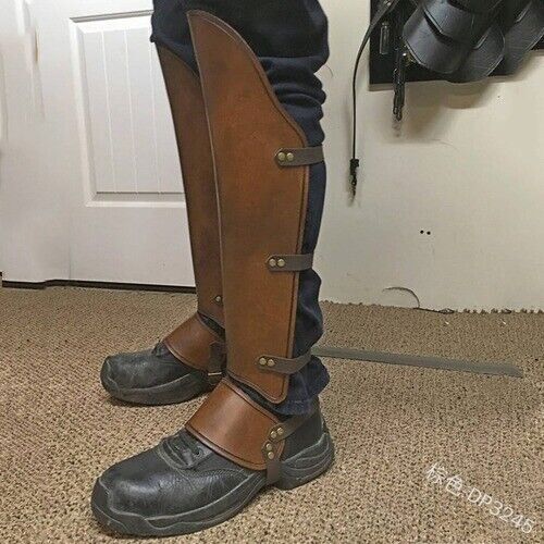 Costume Boots Medieval Greaves Boots Shoes Cover Comfortable PU