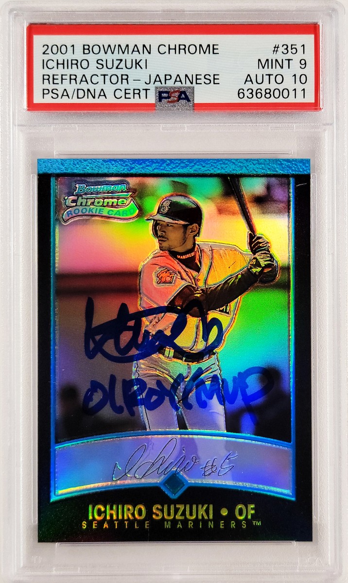 Ichiro Suzuki 2001 Bowman Chrome Refractor RC PSA 9 Gem 10