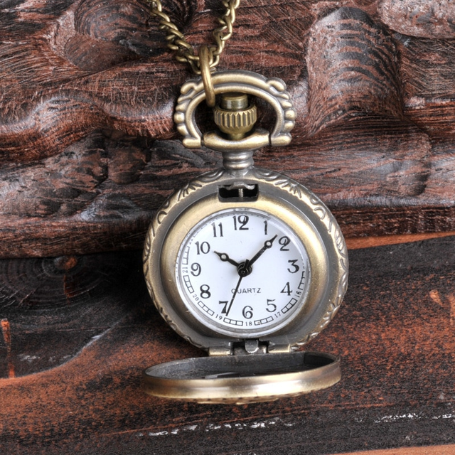 Chinese Antique Pocket Watch Small Bronze Oracle Bone Shell Pocket