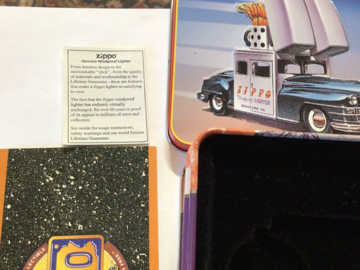 Vintage 1998 Zippo Car Zippo Lighter In Collectible Tin