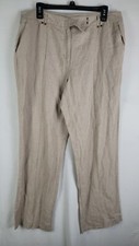 Cato Womens Khaki Flat Front High Rise Boot Cut Pants Sz 14 36x30