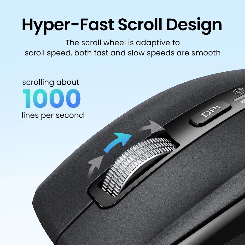 UGREEN Wireless Mouse Hyper-Fast Scroll 5000DPI Bluetooth 5.4 For MacBook Laptop - Image 4 of 4